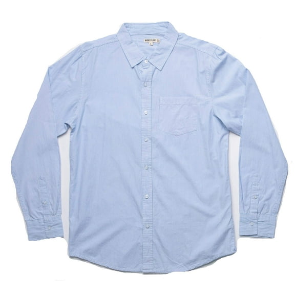 Whiskey and Oak Mens Stripe Long Sleeve Button Down Shirts 67913-BLK-XL (XX-Large, Light Blue White Stripe)
