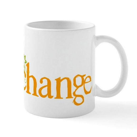 CafePress - Be The Change Earthy Floral Mug - 11 oz Ceramic Mug - Novelty Coffee Tea Cup