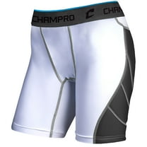 CHAMPRO Windmill Compression Sliding Shorts, Women's 2X-Large, White