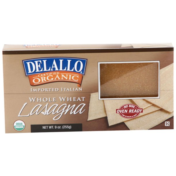 DeLallo, 100 Organic, Whole Wheat Lasagna, No Boil Pasta, Made with