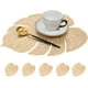 thumbnail image 2 of Juego de manteles individuales de mesa de 6 manteles individuales huecos con forma de hoja dorada, exquisitos manteles individuales resistentes al calor para el hogar, 2 of 5