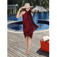 thumbnail image 3 of HAPPY BAY Women's Bikini Wraps Swimwear Cover up Beach Wrap Skirt Bathing suit Swimsuit Sarong Coverups for Women One Size Ruby, Floral, 3 of 6