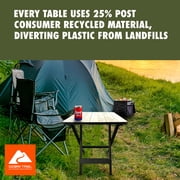 Ozark Trail 19-inch Plastic Folding Camp Side Table, Gray Wood Grain