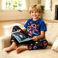 thumbnail image 3 of Aideaone Boys' Pajamas Set Short Sleeves Tops & Long Pants 2-Piece Printed Kid Sleepwear Pajamas Set for Boys 6-14Y, 3 of 5