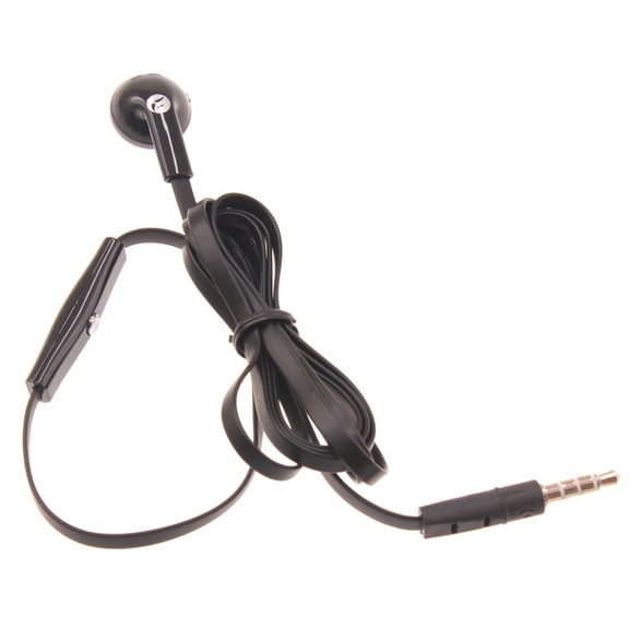 Wired Earphone Mono Headset for OnePlus Nord N200 5G Phone - Single Earbud 3.5mm Headphone Flat Black G5P