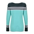 thumbnail image 6 of XIYON Sweaters for Women Striped Color Block Knit Sweater Elegant Fall Winter Long Sleeve Crewneck Top for Office Wear, 6 of 9