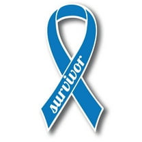 Magnet Me Up Colon Cancer Survivor Blue Ribbon Magnet Decal, 3.5x7 In, Vinyl Automotive Magnet