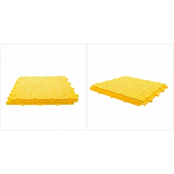 COMPUKAS Heavy Duty Interlocking Drainage Floor Tiles with Plastic Grate for Workshop and Garage Flooring