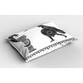 thumbnail image 2 of Ambesonne Retro Pillow Sham 2 Pack, Hero and Dragon Myth, 26"x20", Grey Charcoal Grey White, 2 of 3