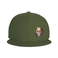 thumbnail image 3 of DouZhe Flat Brim Cap Snapback Hat, Steampunk Skull Prints Adjustable Green Adult Baseball Cap, 3 of 6