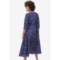 thumbnail image 2 of ellos Women's Plus Size Tiered Cotton Midi Dress - 26/28, Blue Violet Print, 2 of 5
