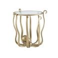 thumbnail image 6 of Powell Oksana Round Glass and Metal Indoor Accent Side Table, 22" Tall, Gold Octopus Legs, 6 of 10