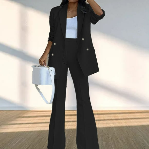 Traje de mujer de dos piezas, traje de mujer de dos piezas, traje de mujer de dos piezas, traje de pantalón largo, consiga más