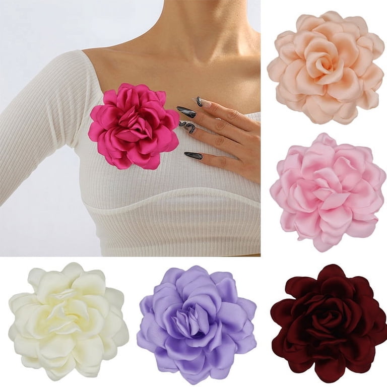Zhuge 2pcs Dainty Satin Fabric Brooches for Women Rose  display picture 1