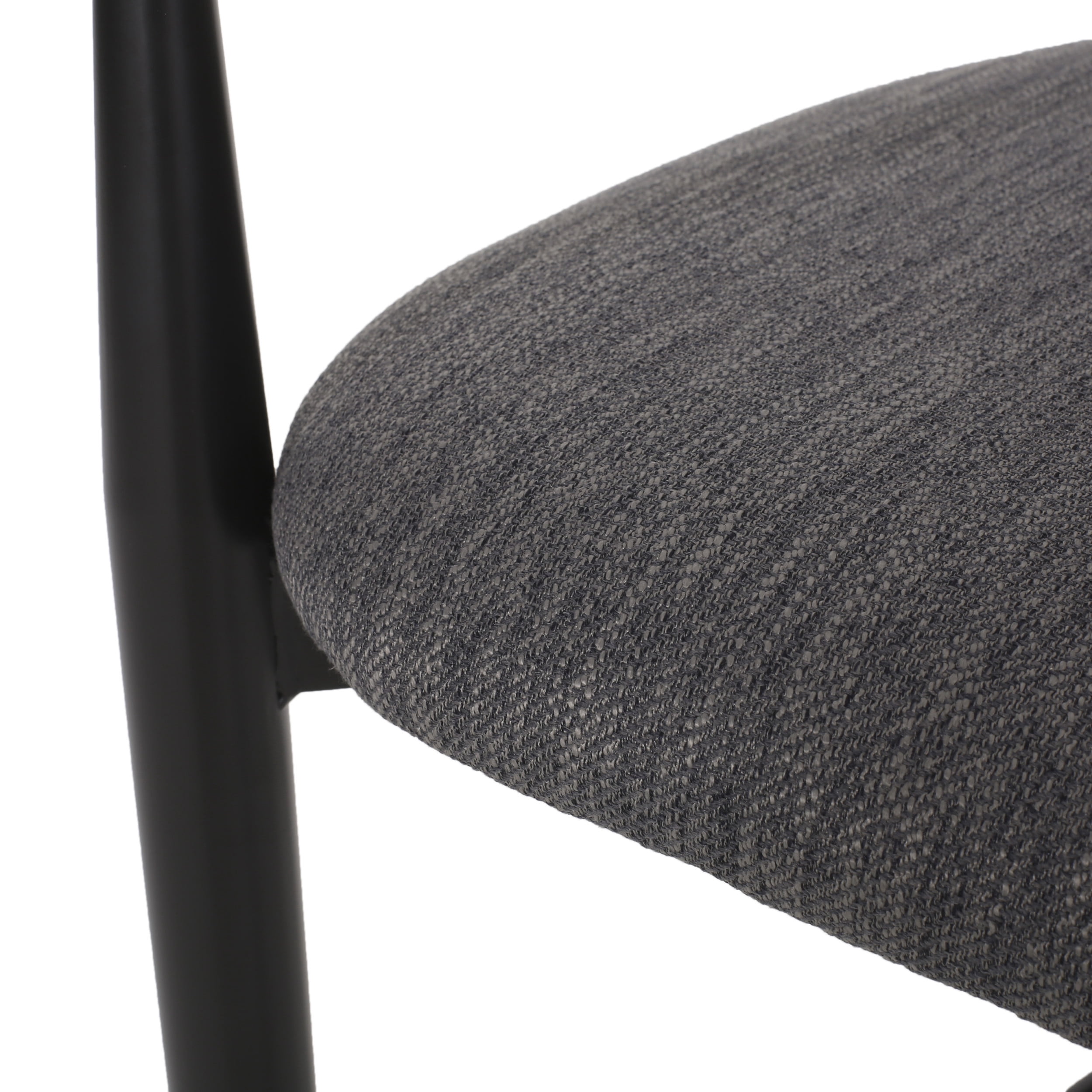 Noble House Boise Indoor Fabric and Metal 30 inch Barstools, Set of 2, Charcoal, Black, and Gold.