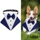 thumbnail image 3 of Diseño de cuello de bandana de esmoquin para perro mascota formal con pajarita de boda para perro para el cuello para cumpleaños Azul Salvador Collar de esmoquin para perros, 3 of 9