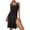 Black, variant on Idoravan beach cover up for women clearance Women's Solid Crochet Beach Swimwear Overall Split Long Swimsuit Smock