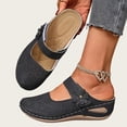 thumbnail image 5 of Samdudou Closed Toe Sandals Womens Dressy Summer Mules Back Strap Casual Summer Beach Flats Cut Out Breathable Walking Shoes, 5 of 6