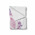 thumbnail image 2 of Groovy Soft Flannel Fleece Throw Blanket, Classic Hand Drawn Style Peace Sign and Swirls Freedom Change Hope Roll, Cozy Plush for Indoor and Outdoor Use, 60" x 80", Pink Blue White, by Ambesonne, 2 of 6