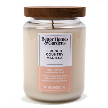 Better Homes & Gardens 22oz French Country Vanilla Scented Single-Wick Jar Candle