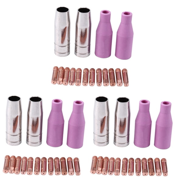 Mig Conjunto de Boquillas 48 Piezas AK15 para Soldar Antorcha Tapa Contacto con Punta 0,8 mm MB15 Accesorios de CeráMica