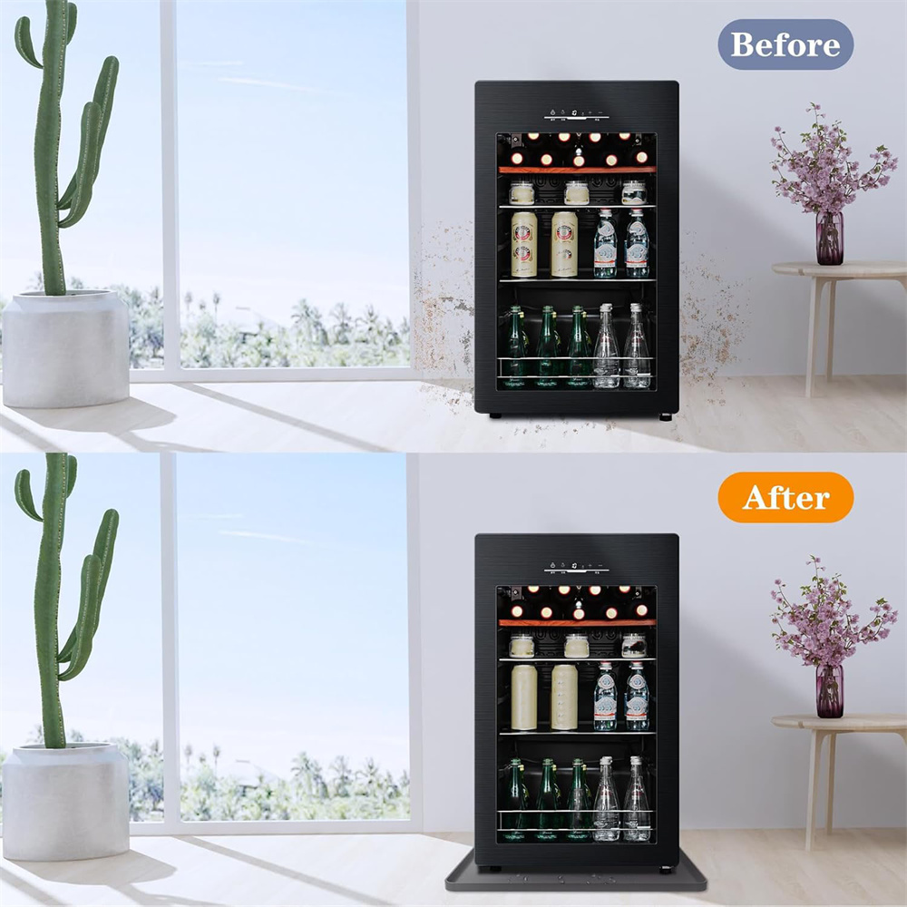 Tutuviw 23.8*23.8" Mini Fridge Silicone Mat with Raised Edge Refrigerator Drip Tray Under Washing Machine Pad Under Refrigerator Freezer Protect Appliance Leaks Water Spills, Easy to Clean