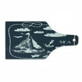 thumbnail image 1 of Navy Blue Cutting Board, Sea Themed Hand Print Grunge Elements Marine Underwater Yacht Cruise Pattern, Decorative Tempered Glass Cutting and Serving Board, Wine Bottle Shape, Navy White, by Ambesonne, 1 of 1