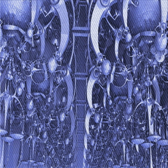 Ahgly Company Indoor Square Patterned Sky Blue Dress Blue Area Rugs, 6' Square