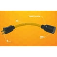 thumbnail image 3 of Coleman Cable 90208802 Generator Cord Adapter From 5-15P to L5-20R (9 in, 12/3 gauge), Yellow, 3 of 6