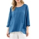 thumbnail image 1 of Blusas de Manga Larga de las Mujeres Verano Cuello Redondo Color Sólido Lino-Estilo Cardigan, Poliéster Suave Casual Abierto Frente Superior, 1 of 8