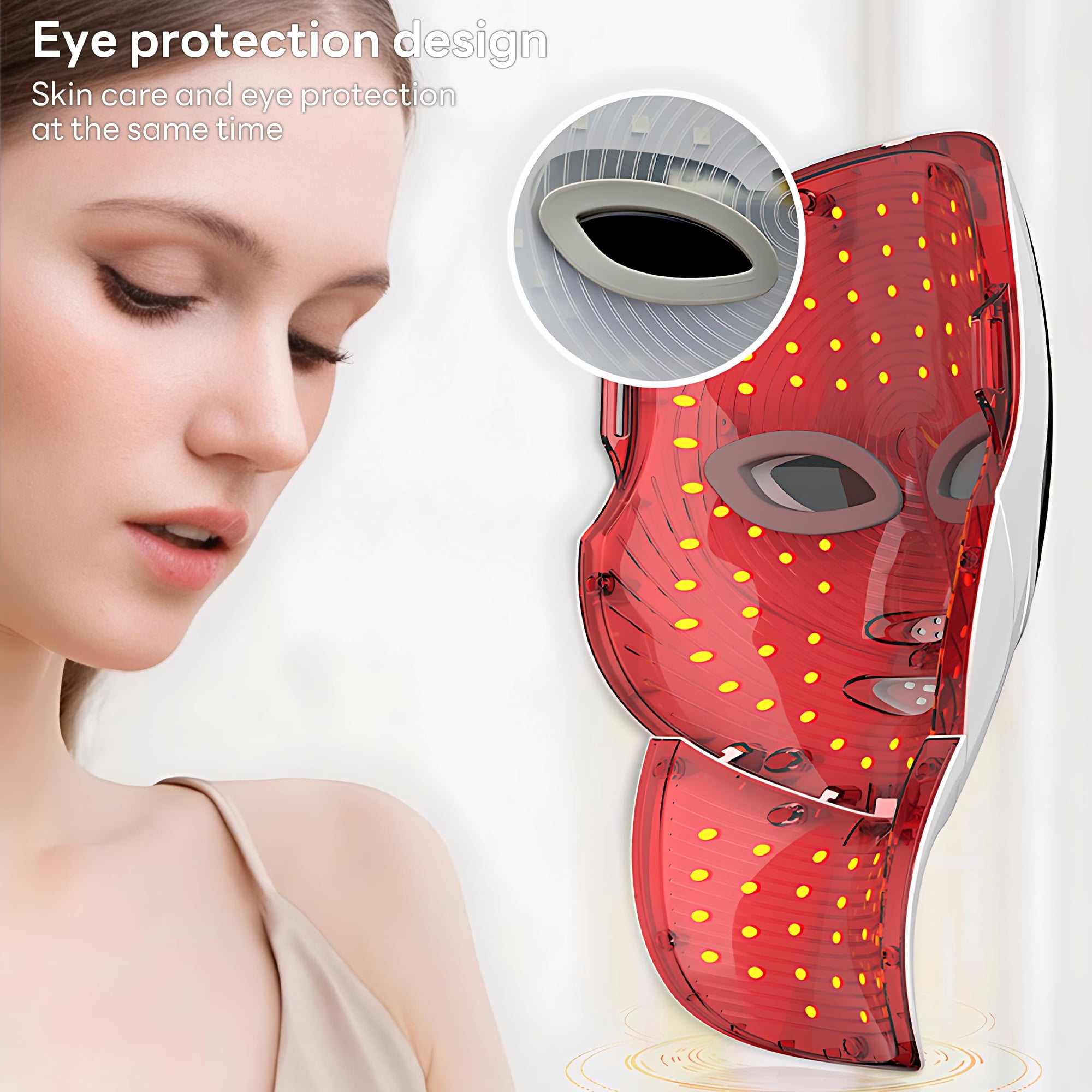 INSMART 7-Color LED Face & Neck Mask, Cordless Rechargeable Light Therapy Skincare Device for Daily Beauty Care