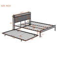 thumbnail image 6 of Quest Queen Size Metal Platform Bed Frame with Trundle - Black, 6 of 15