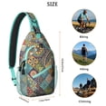 thumbnail image 2 of Nordic Style Sling Backpack for Essentials with Colorful Geometric Print, Lightweight Travel Hiking Daypack for Women, 2 of 5