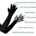 thumbnail image 2 of UV Protection Gloved Arm Sleeves for Men & Women Cycling Ice Arm Sleeve Fingerless Sun Compression Long Arm Cover, 2 of 10