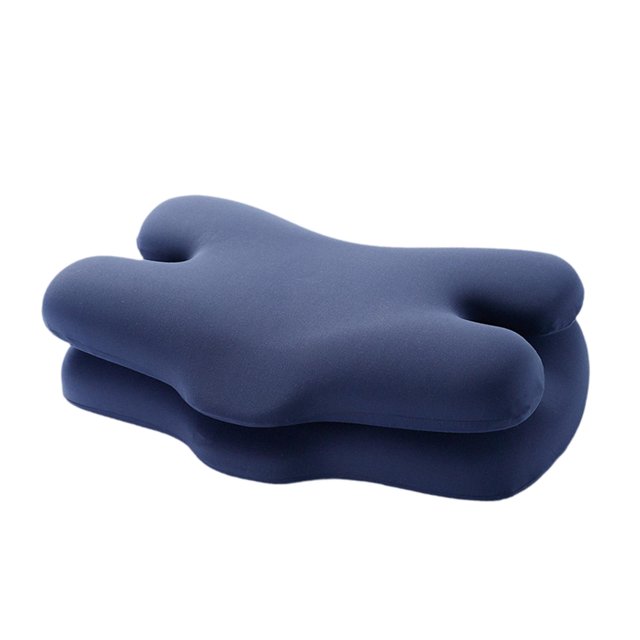 Almohada cervical ligera, cómoda, suave y transpirable para cuello y hombros. Tela de yoga azul