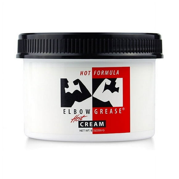 Elbow Grease Hot Cream, Oil Based Personal Lubricant, 9 oz Jar