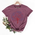 thumbnail image 2 of Goodtrade8 Womens Short Sleeve Shirts Independence Day Summer Pullover Red White and Blue Casual Graphic USA Years Anniversary Fashion Patriotic Shirts for Women 4th of July, 2 of 8