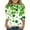 A02-Green, variant on Womens Funny St Patricks Day Shirt,Girls Short Sleeve Crew Neck Clover Print T-shirt Tops