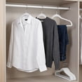 thumbnail image 4 of 10Pcs Skid-proof Velvet Hangers • 0.5cm Thin Space-Saving Hangers for Coats, Dresses, Pants • Rust-Proof Metal Hook • Closet Organization Essentials (White, 10 Pack), 4 of 6