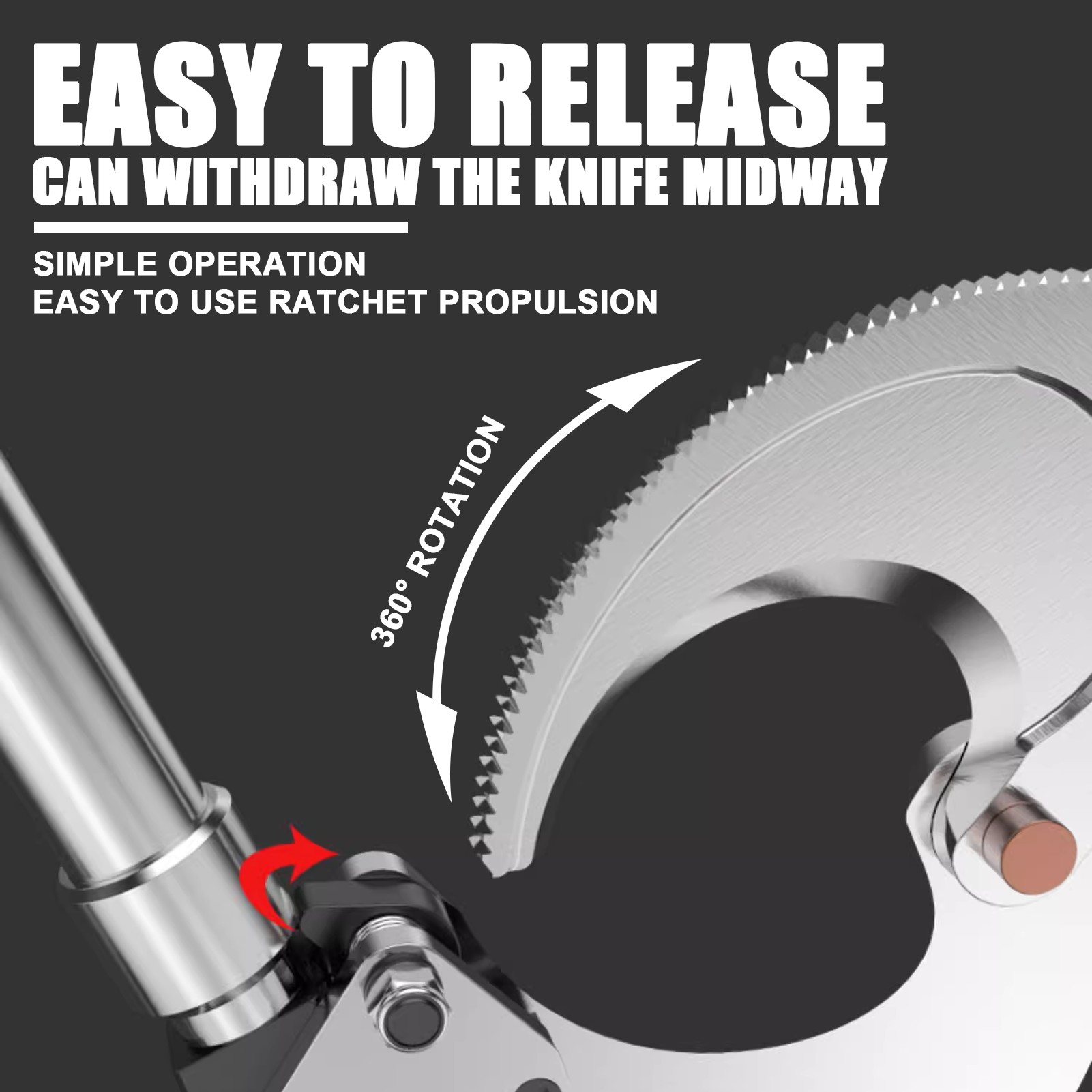 Ratcheting Heavy Duty Cutters, Armoured Cable Cutter Cutting Aluminum Copper Soft Wire up, Ideal for Cutting Large Armored Electrical Wires