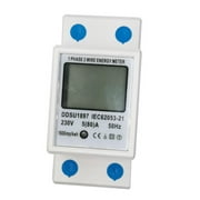 Single Phase Ddsu1897 AC220V 80A LCD Display Electricity Meter Wattmeter Voltage Amps Meter for Household - no backlight