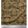 thumbnail image 3 of Soimoi Brown Cotton Duck Fabric Filigree Damask Printed Fabric 1 Yard 42 Inch Wide, 3 of 3