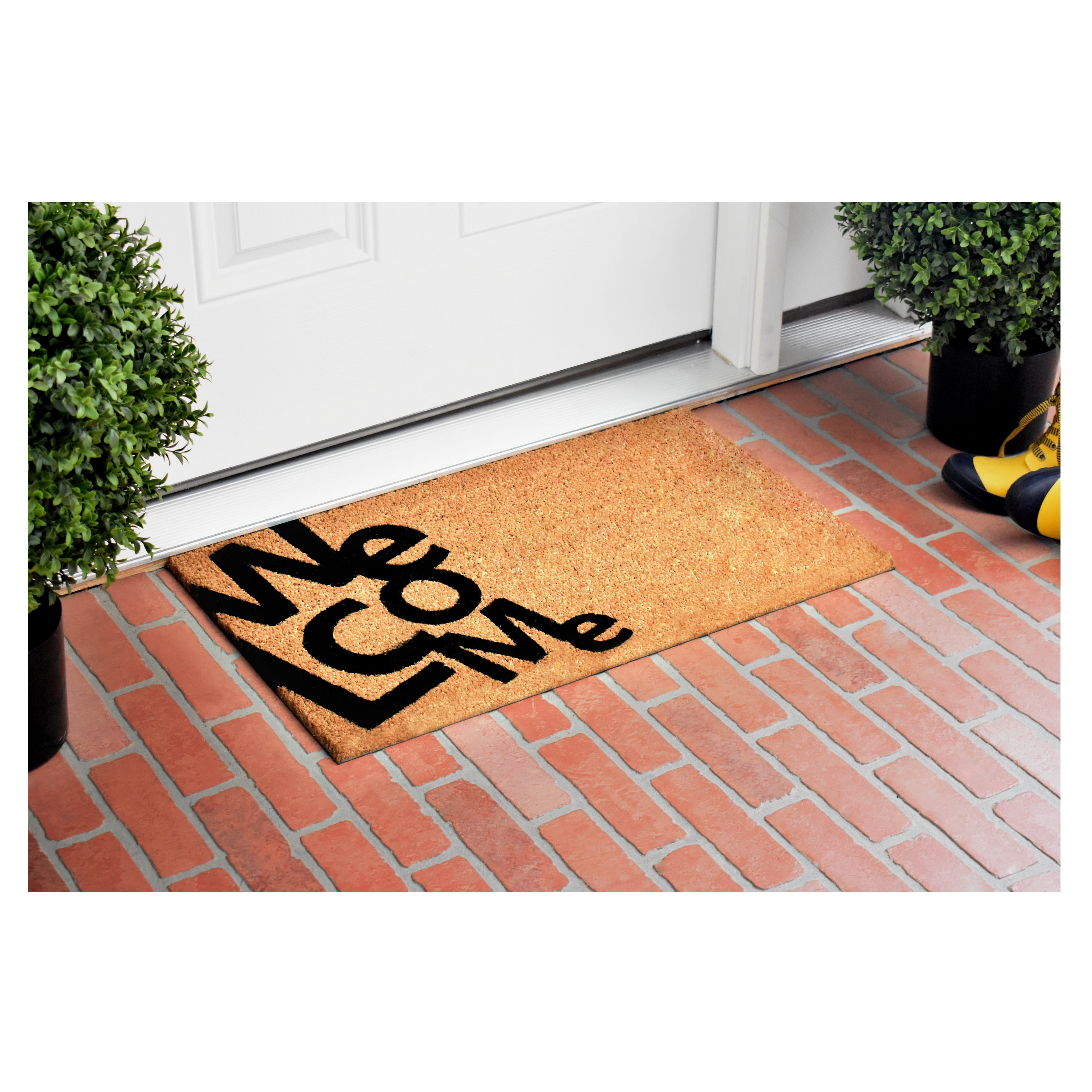 Calloway Mills Angle Welcome Black/Natural Outdoor Doormat 24" x 36"