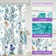 thumbnail image 4 of Cortina de Baño Dznils de Tela Floral Azul Impermeable 72 x 72 con 12 Ganchos, 4 of 11
