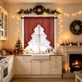 thumbnail image 4 of VOTRUDI 23.62×39.37in Plaid Christmas Tree Shape Swags Valance Curtains Light Filtering Snow Views Window Curtain With Tassel Fringe Farmhouses, 4 of 5
