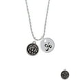 thumbnail image 2 of Delight Jewelry Silvertone Physical Therapist Caduceus Seal - PTA Silvertone Script Initial Disc - H - Charm Necklace, 20"+3", 2 of 4