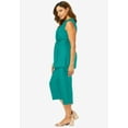 thumbnail image 4 of Jessica London Women's Plus Size Two Piece Sleeveless Tunic Top Capri Pants Linen Blend Set, 4 of 4