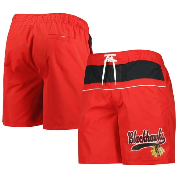 Men's Starter Red Chicago Blackhawks Freestyle Volley Swim Shorts