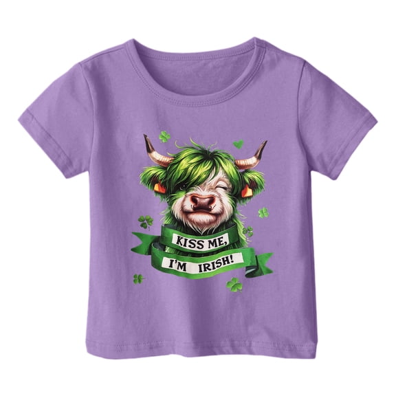 lnmuld Tops for Teens St Patrick's Day Themed Casual Short Sleeve Tee for Toddler Girls and Boys Size:12-18 Months