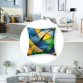 thumbnail image 5 of Acheng Gold and Blue Abstract Art Short Plush Pillowcase Set of 2 White, 5 of 7